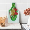 thumbnail image 1 of Gingerbread Man Cutting Board, Cartoon Christmas Wreath with Gingerbread Man Funny Happy Season, Tempered Glass Cutting and Serving Board, Wine Bottle Shape, Green Red Pale Brown, by Ambesonne, 1 of 1