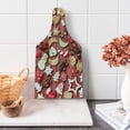thumbnail image 1 of Gingerbread Man Cutting Board, Variety of Christmas Cookies on Wooden Table Traditional Sugary Treats, Tempered Glass Cutting and Serving Board, Wine Bottle Shape, Red Brown White, by Ambesonne, 1 of 5