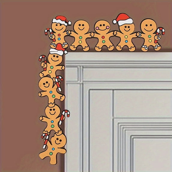 Gingerbread Man Door Sign - Rustic Metal Christmas Decor for Indoor/Outdoor Christmas Gifts Festive Wall Art for Living Room & Office-Wall Pediments