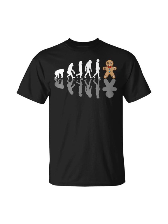 Gingerbread Man Evolution Gift Christmas Men Women Tshirt Graphic Print Unisex