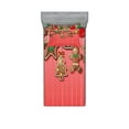 thumbnail image 1 of Gingerbread Man Fitted Sheet & Pillow Sham Set, Christmas Cookies and Baubles Bowties Symbolic Pastry Design, Decorative Printed 4 Piece Bedding Decor Set, Twinxl, Multicolor, by Ambesonne, 1 of 3