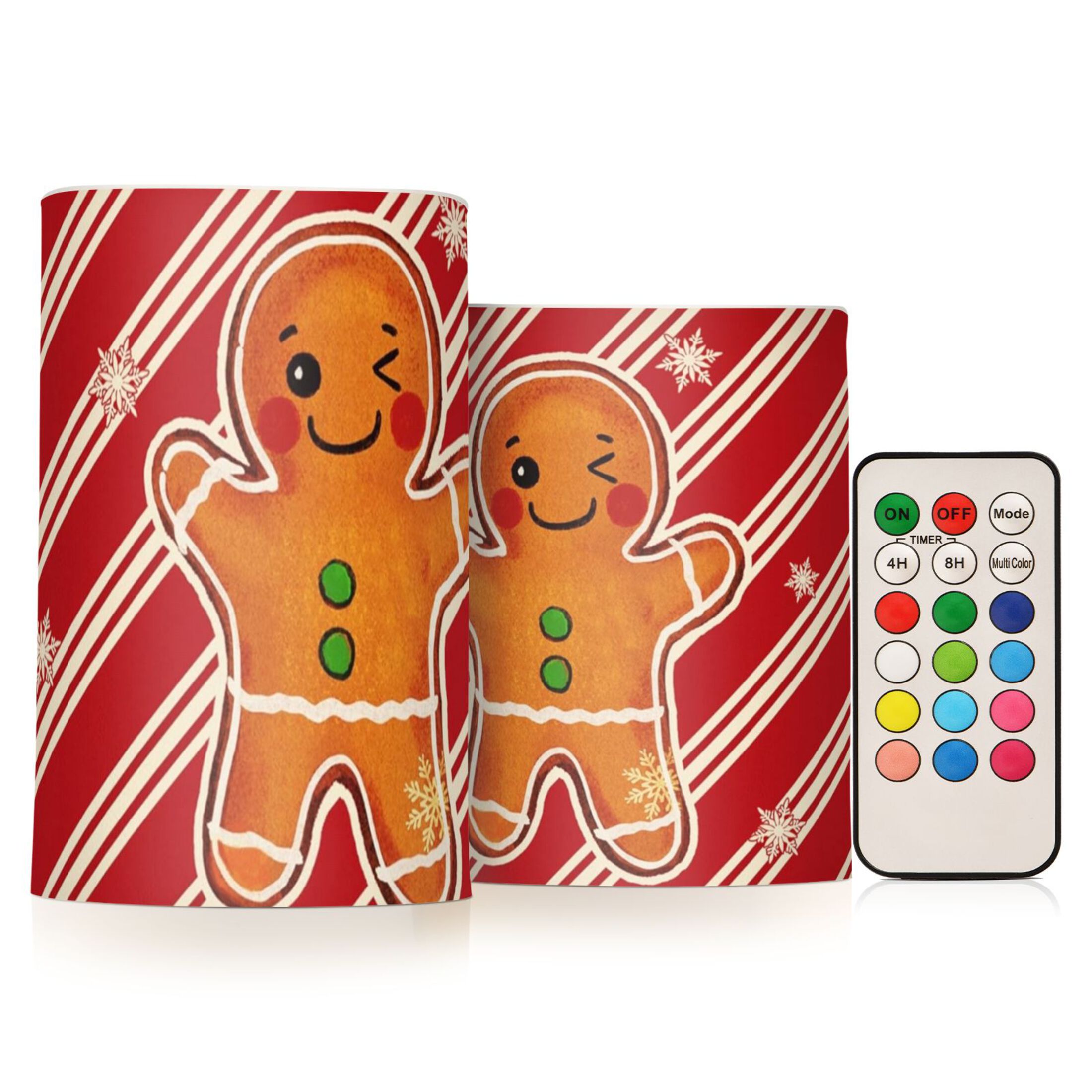 Gingerbread Man Flickering Flameless Candles Battery Operated with ...