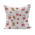 thumbnail image 1 of Gingerbread Man Fluffy Throw Pillow Cushion Cover, Candy Cane Bowties Red Star Christmas Cookie Pattern, Rectangle Accent Pillow Case, 36" x 16", Sand Brown Orange, by Ambesonne, 1 of 5