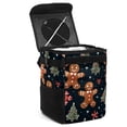 thumbnail image 1 of Gingerbread Man Foldable Car Garbage Can with Lid - Leak-proof Mini Trash Can, Hanging Storage Bag for Auto, 1 of 6
