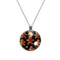 thumbnail image 1 of Gingerbread Man Glass Design Circular Pendant Necklace, 1 of 5