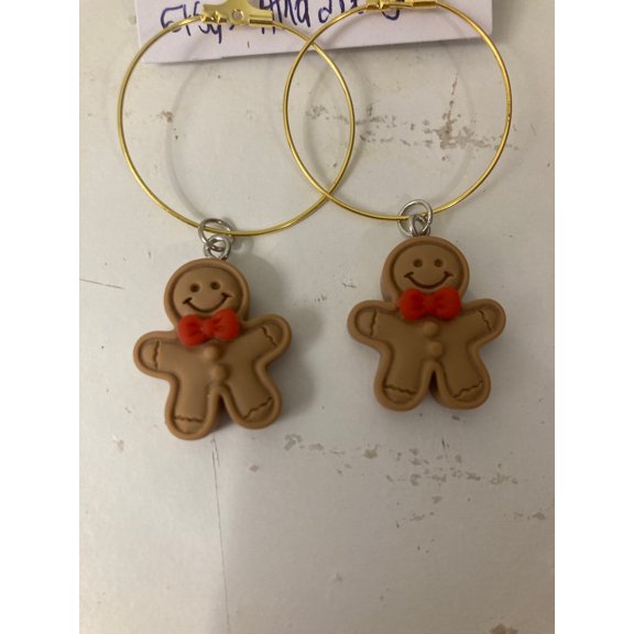 Gingerbread Man Hoop earrings