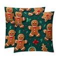 thumbnail image 1 of Gingerbread Man Inserts with Chair Pillow Covers - Set of 2, Unique Patterns, Various Sizes 16x16, 18x18, 20x20 Inches for Home Decor and Special Occasions, 1 of 6