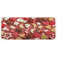 thumbnail image 1 of Gingerbread Man Kitchen Mat, Variety of Christmas Cookies on Wooden Table Traditional Sugary Treats, Plush Decorative Kitchen Mat with Non Slip Backing, 47" X 19", Red Brown White, by Ambesonne, 1 of 1
