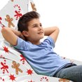 thumbnail image 1 of Gingerbread Man Lounger Chair Bag, Candy Cane Bowties Red Star Christmas Cookie Pattern, High Capacity Storage with Handle Container, Lounger Size, Sand Brown Orange, by Ambesonne, 1 of 5