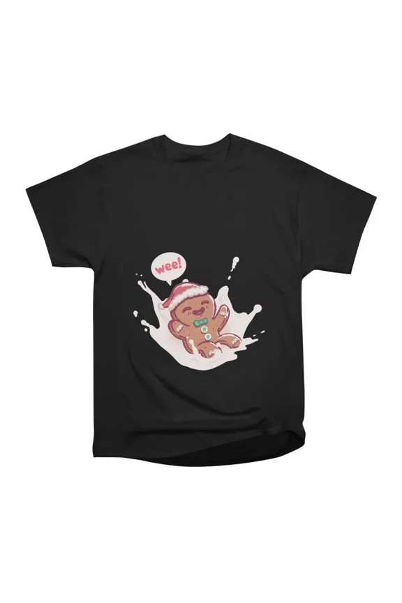 Gingerbread Man Milk Splash T-Shirt Tee Gift For Him Merch For Her Apparel For Friend