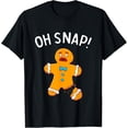 thumbnail image 1 of Gingerbread Man Oh Snap Christmas Funny Cookie Baking Gift Short Sleeve T-Shirt, 1 of 3