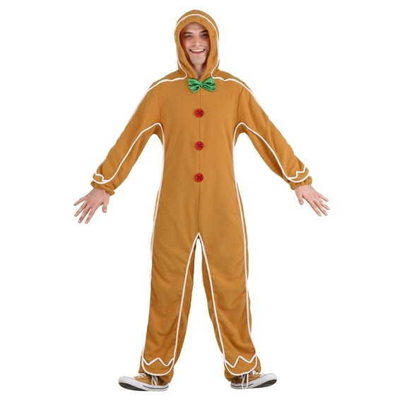 Gingerbread Man Onesie Adult Costume
