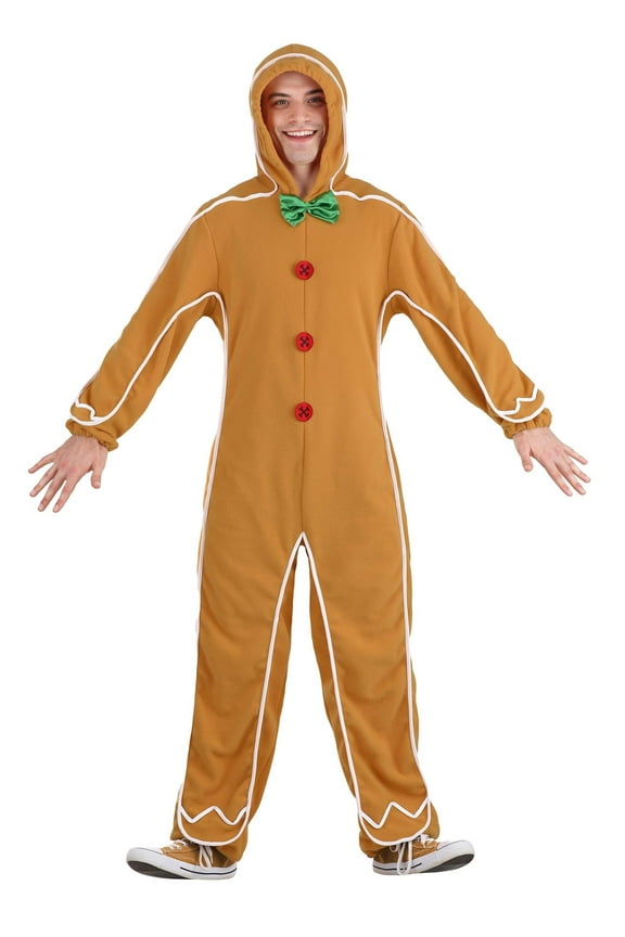 Gingerbread Man Onesie Adult Costume