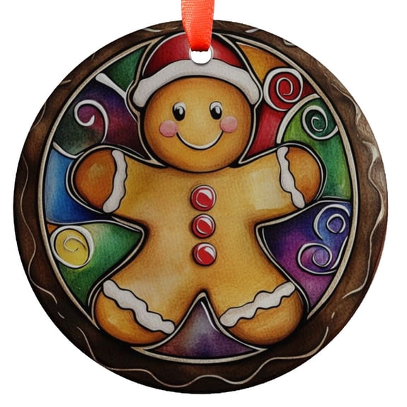 Gingerbread Man Ornament, Christmas Ornament, Holiday Decor, Unique Christmas Gift, Winter Holiday Ornament, Festive Decoration, Gift idea, Holiday Keepsake, Xmas Tree Hanging Deco