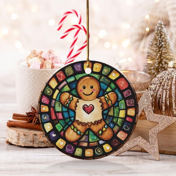 Gingerbread Man Ornament, Colorful Christmas Decor, Holiday Ornament, Cute Cookie Art, Festive Tree Ornament, Christmas gift idea, Keepsake