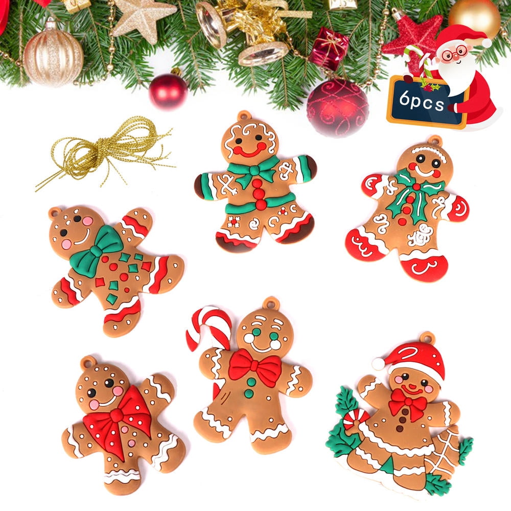 Gingerbread Man Ornaments Xmas Tree Hanging Pendant 2023 Merry Christmas Decorations for Home