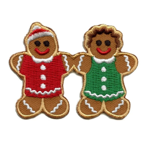 Gingerbread Man Patch Christmas Cookie Embroidered Iron On