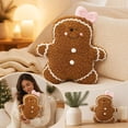 thumbnail image 1 of Gingerbread Man Pillow Cute Soft Christmas Stuffed Character Cushion For Holiday House Decor, 1 of 9