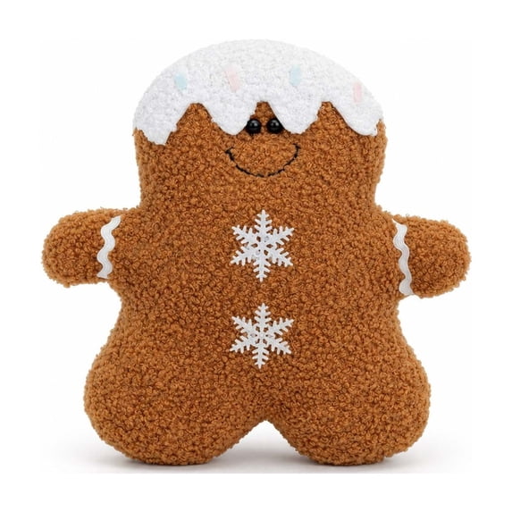 Gingerbread Man Pillow Cute Soft Christmas Stuffed Character Cushion For Holiday House Decor