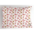 thumbnail image 1 of Gingerbread Man Pillow Sham Candy Cane with Bowties Red Star Figures Gingerbread Man Pattern, Decorative Standard Size Printed Pillowcase, 26 X 20 Inches, Pale Brown Red White, by Ambesonne, 1 of 2