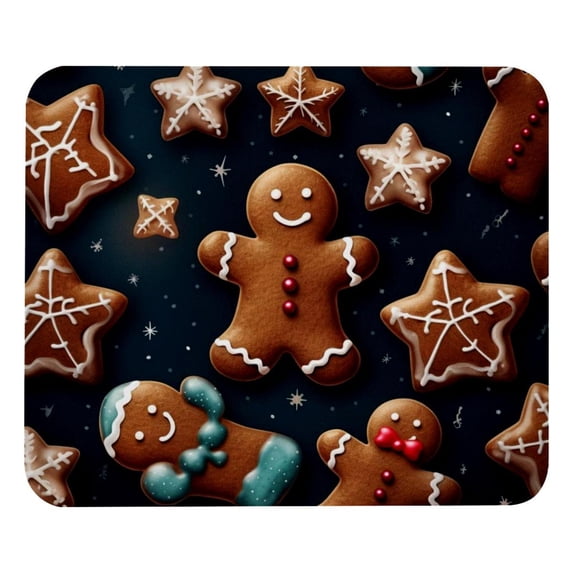 Gingerbread Man Printed Square Mouse Pad, 8.3x9.8 Inch, Non-Slip Rubber Bottom Mouse Mat for Office and Gaming