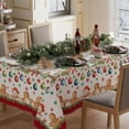 thumbnail image 1 of Gingerbread Man Snowman Tree Winter Tablecloth Rectangle Christmas Table Cloth Washable Table Covers for Indoor Dining Home Party Xmas Decorations 60x84 Inch, 1 of 5