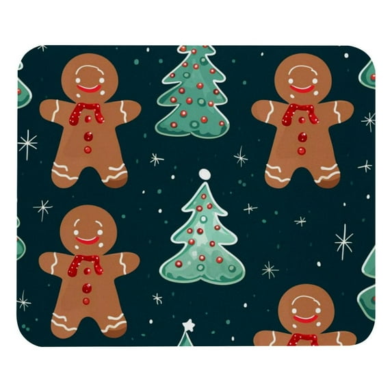 Gingerbread Man Square Non-Slip Rubber Bottom Printed Desk Mat Mousepad for Office and Gaming - 8.3x9.8 Inch