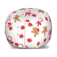 thumbnail image 1 of Gingerbread Man Storage Toy Bag Chair, Candy Cane Bowties Red Star Christmas Cookie Pattern, Stuffed Animal Organizer Washable Bag, Large Size, Sand Brown Orange, by Ambesonne, 1 of 3