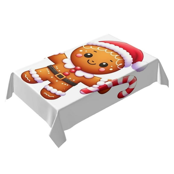 Gingerbread Man Themed Square Tablecloth 54 * 72 Inches Durable Stylish