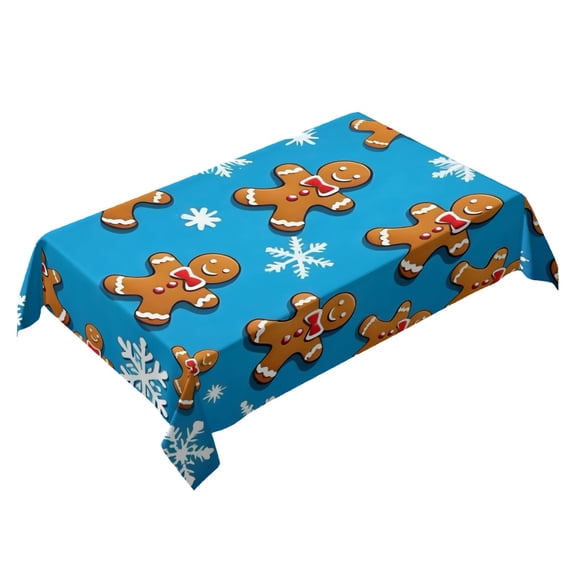 Gingerbread Man Themed Square Tablecloth 54 * 72 Inches Durable Stylish
