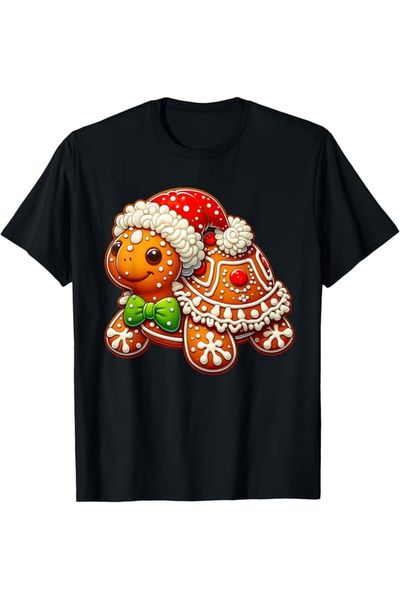 Gingerbread Man Turtle Womens Mens T-Shirt