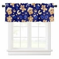 thumbnail image 1 of Gingerbread Man Valances for Windows Blue Winter Christmas Decoration Rod Pocket Curtain Valance Window Treatment Short Curtains for Kitchen Living Room, 60"x18", 1 of 5
