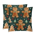 thumbnail image 1 of Gingerbread Man Velvet Throw Pillow Covers Set of 2 - 16x16, 18x18, 20x20 Inches - Unique Patterns - Bed Pillow Inserts Included for Various Occasions, 1 of 6