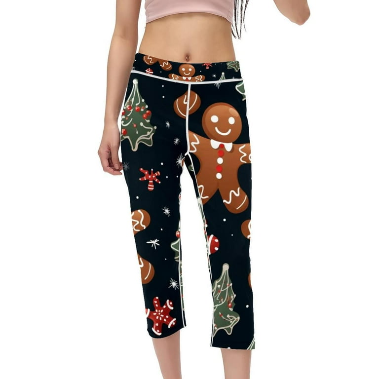 Gingerbread Man Women s High Waist Capris Compression Leggings Non See Through Printed Pants for Running Fitness Yoga Gym Leggings for Women Walmart