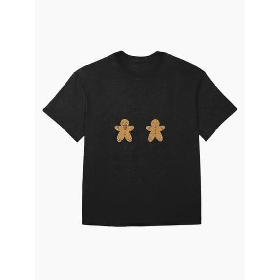 Gingerbread Men Oversized Holiday Cookie Simple Festive Apparel Unisex T-Shirt up to Size 5XL