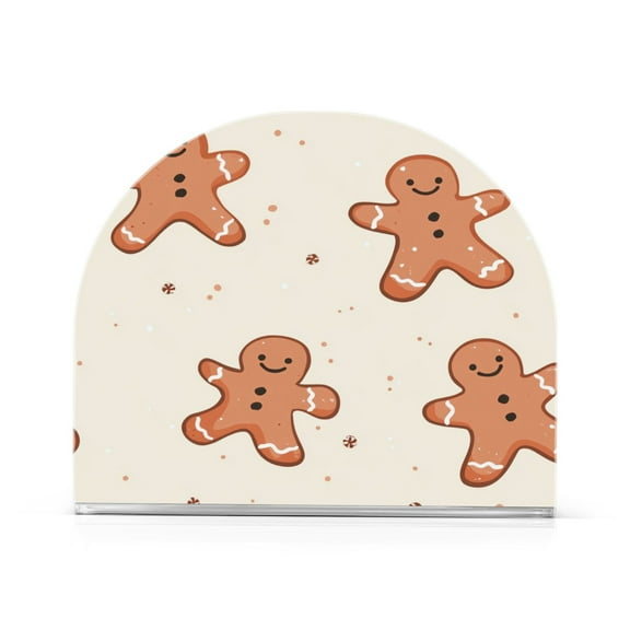 Gingerbread Men Style Design Thick U Shape Acrylic Napkin Holder Non Slip Space Saving for Kitchen
