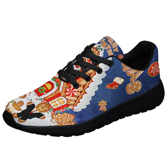 Gingerbread Merry ChriStas Shoes Sneakers Black Size 3.5
