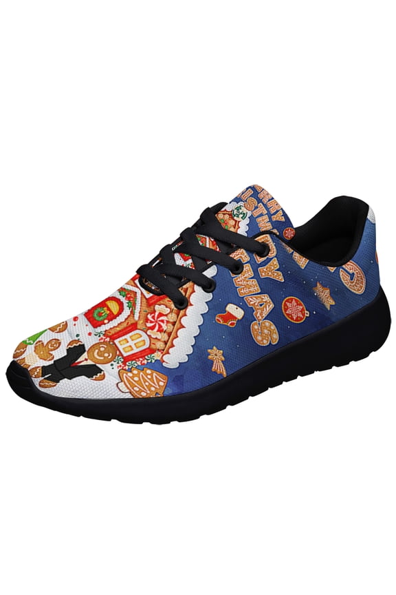 Gingerbread Merry ChriStas Shoes Sneakers for Women Men Black Size 12