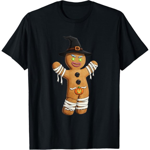 Gingerbread Mummy Witch Cute Spooky Pumpkin Cookie T-Shirt Sweatshirt All Size S-5XL