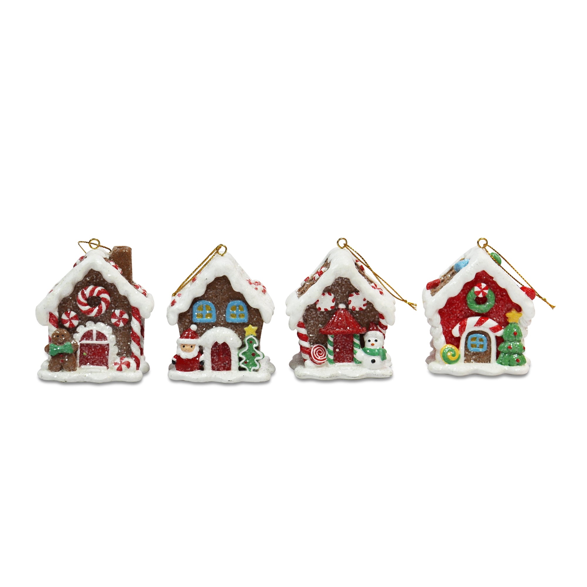 Gingerbread Openstock Oranments with Gingerman, Santa, Snowman, and Tree, by 3''H, by Holiday Time