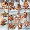 thumbnail image 1 of Gingerbread Pendant Wooden Christmas Ornament Santa Claus Gingerbread Men Hanging Decor for Christmas Tree Mantel, 1 of 7