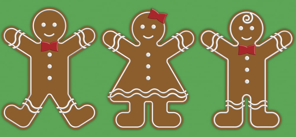 Gingerbread People Canvas Art - Colette Scharf Design Pics (44 x 20)