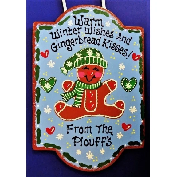 Gingerbread Personalize Name Sign Christmas Winter Art Decor Door Wall Plaque