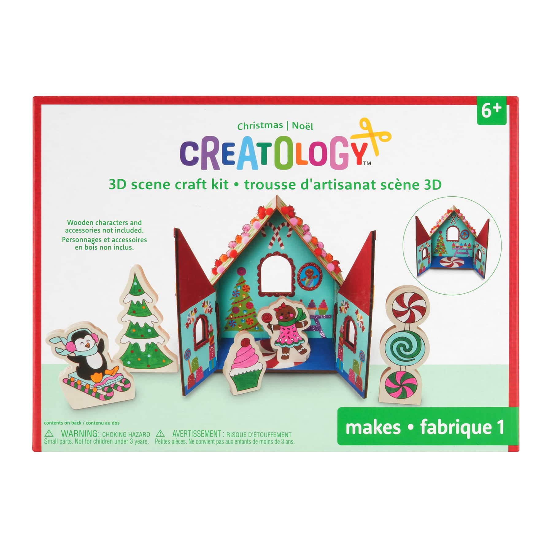 Gingerbread Playhouse Christmas Color Your Own Structure Craft Kit by
