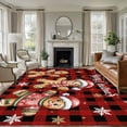 thumbnail image 1 of Gingerbread Red Plaid Area Rugs 8'x10', Washable Small Throw Rugs for Living Room Patio, Christmas Winter Snowflake Indoor Outdoor Rug Non-Slip Low Pile Carpet Runner Reversible Floor Mats, 1 of 8