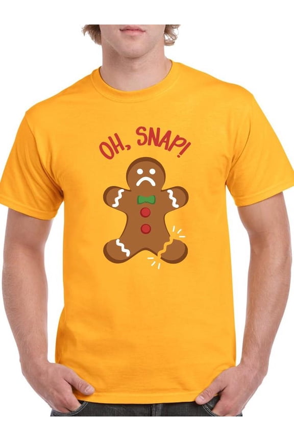 Gingerbread Snap T-Shirt Men -Smartprints Designs, Male x-Large
