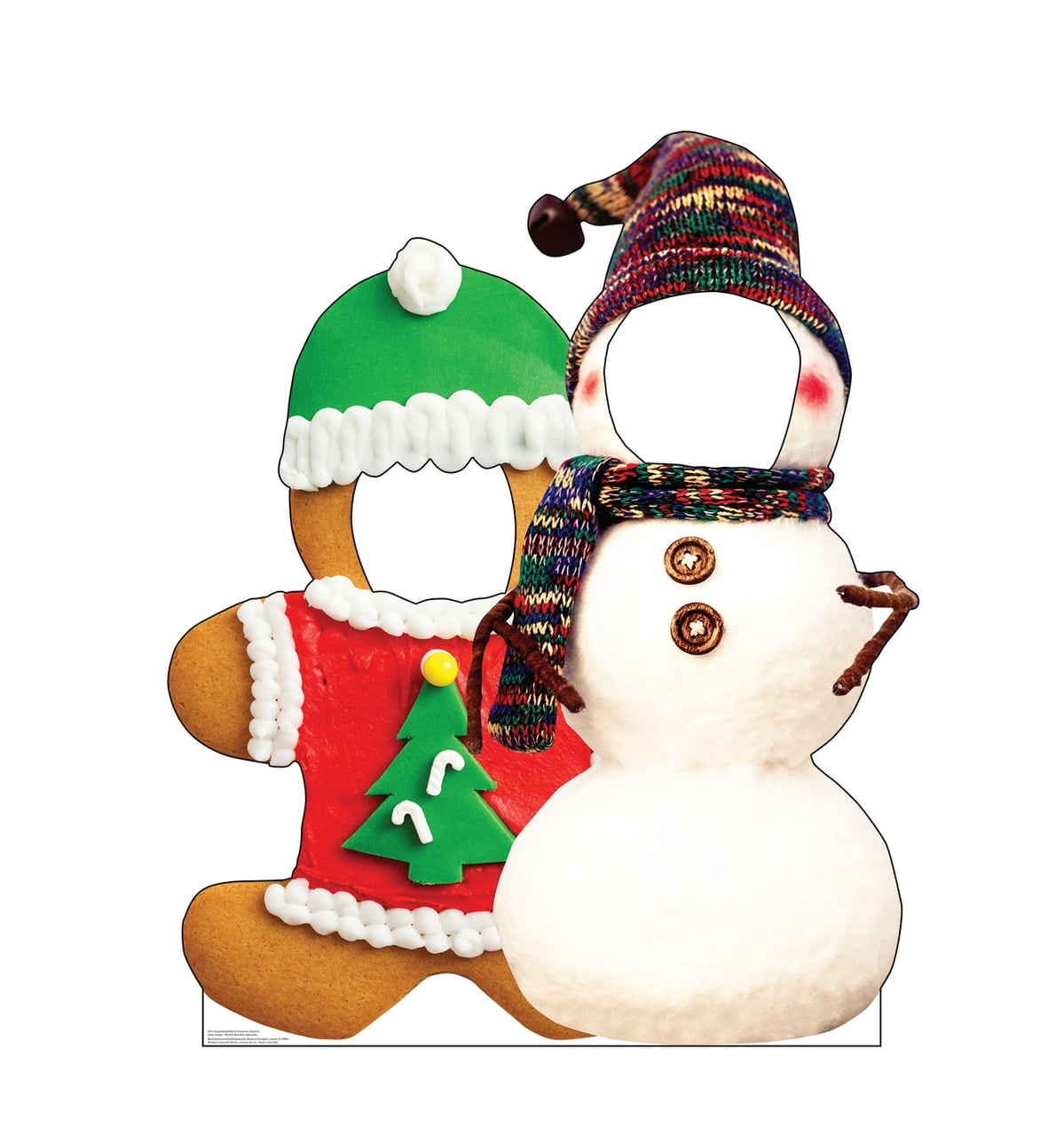 Gingerbread and Snowman Christmas Cardboard Stand-In