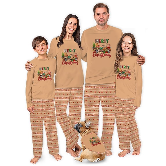 Gingerbread Soft Family Christmas Pajamas, Cute Matching Holiday Pajamas With Gingerbread, 2 Pieces