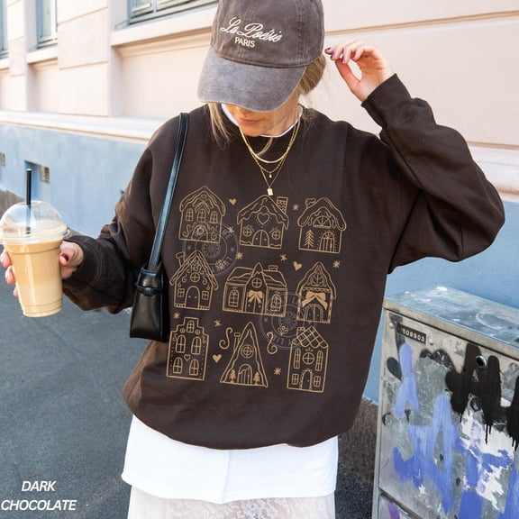 Gingerbread Sweatshirt, Gingerbread House Shirt, Cookies Sweatshirt, Womens Sweater, Her