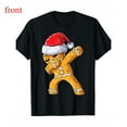 thumbnail image 1 of Christmas Gingerbread Tee Santa Cookie Graphic Casual Trendy Top Short Sleeve Round Neck Black S-5XL, 1 of 5